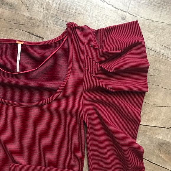 Free People Red & Black Striped Long Sleeve Top - Picture 4 of 9